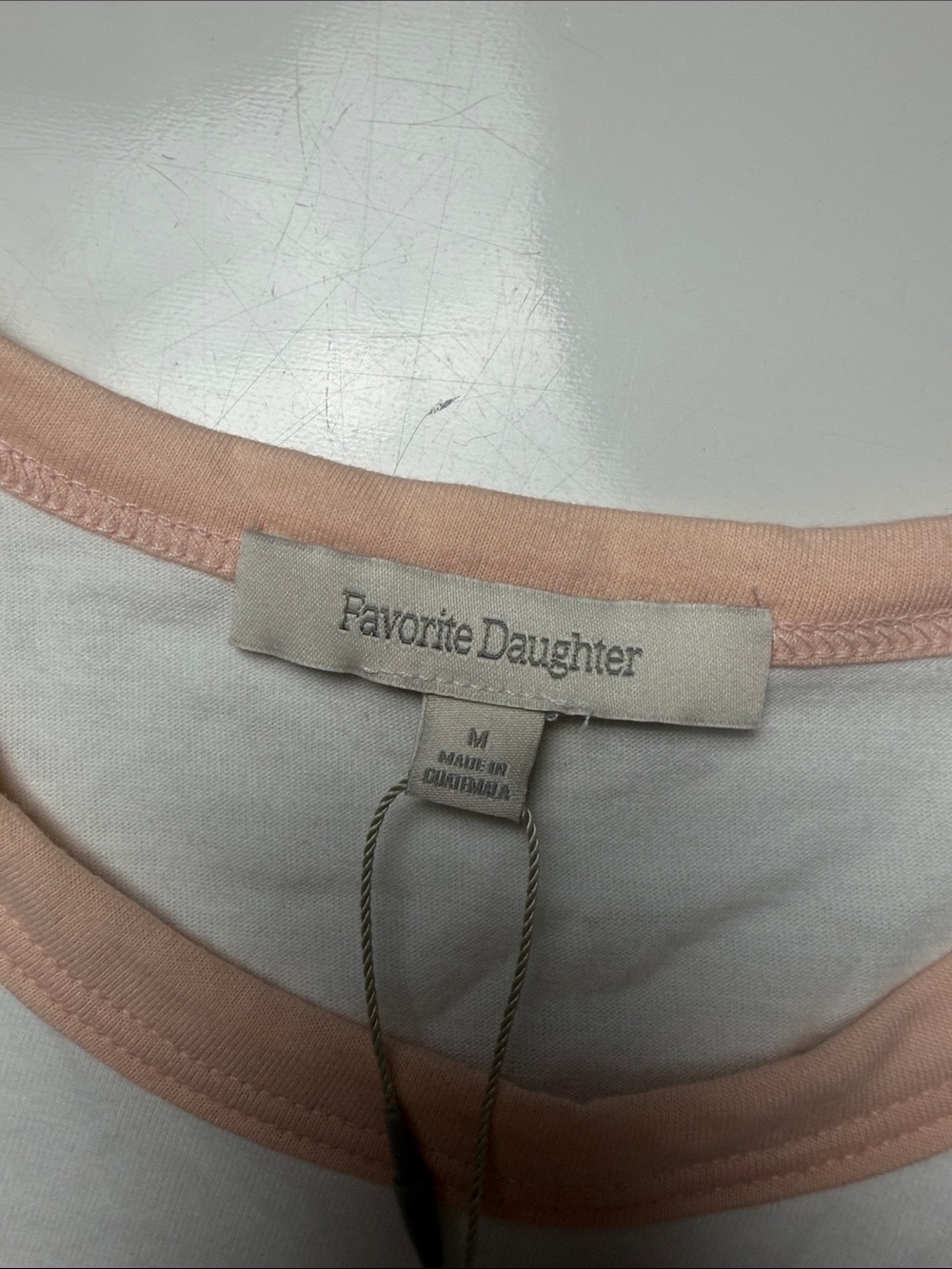 Favorite Daughter The Collegiate chest logo ringer tee sz M - Picture 2 of 6